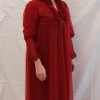 Red nylon nightie and matching housecoat